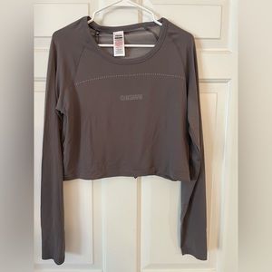 Gymshark Lightweight Seamless Long Sleeve Crop Top - Slate Lavender. Size Large.